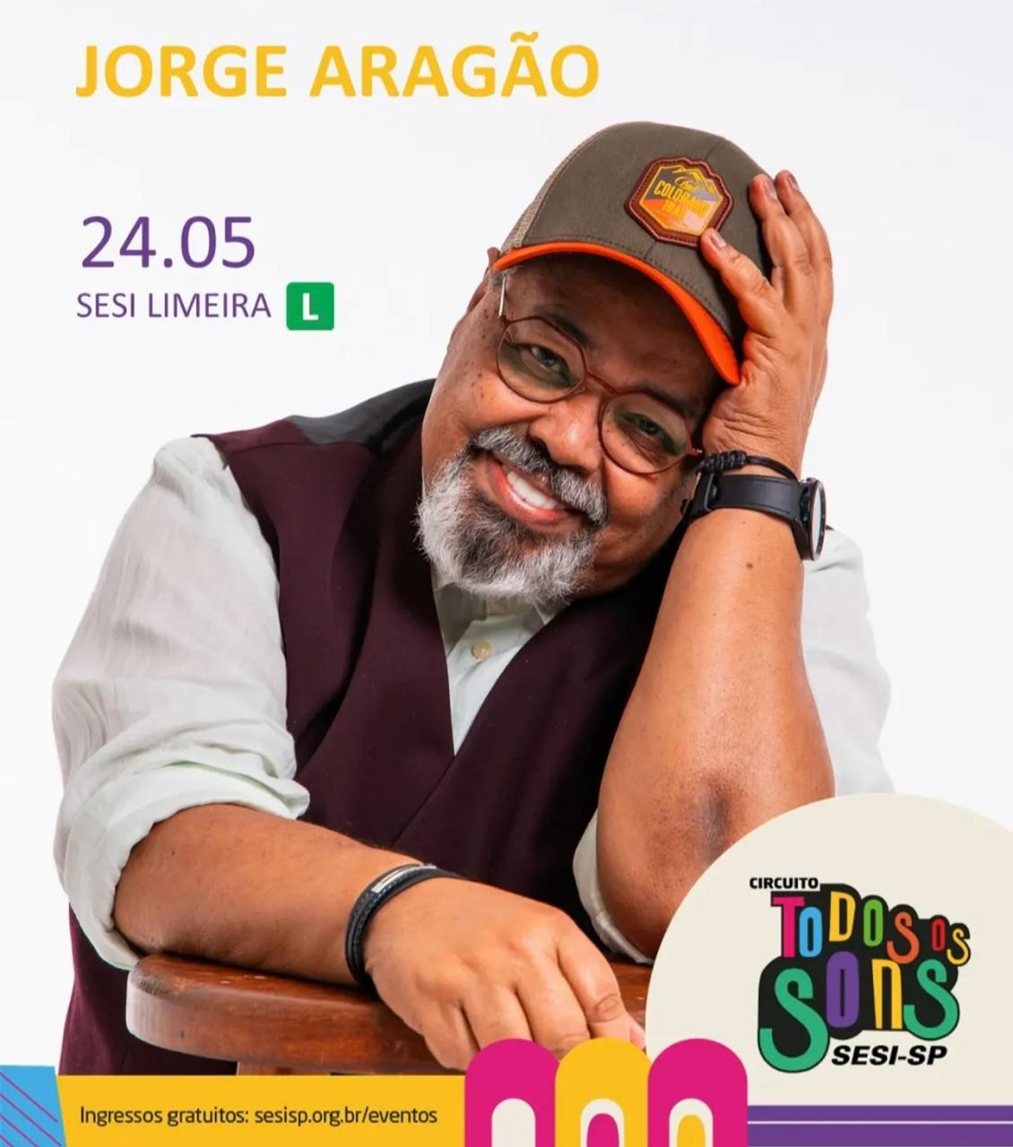 Jorge Aragão se apresenta de graça em Limeira neste sábado, com abertura do DJ Fantah