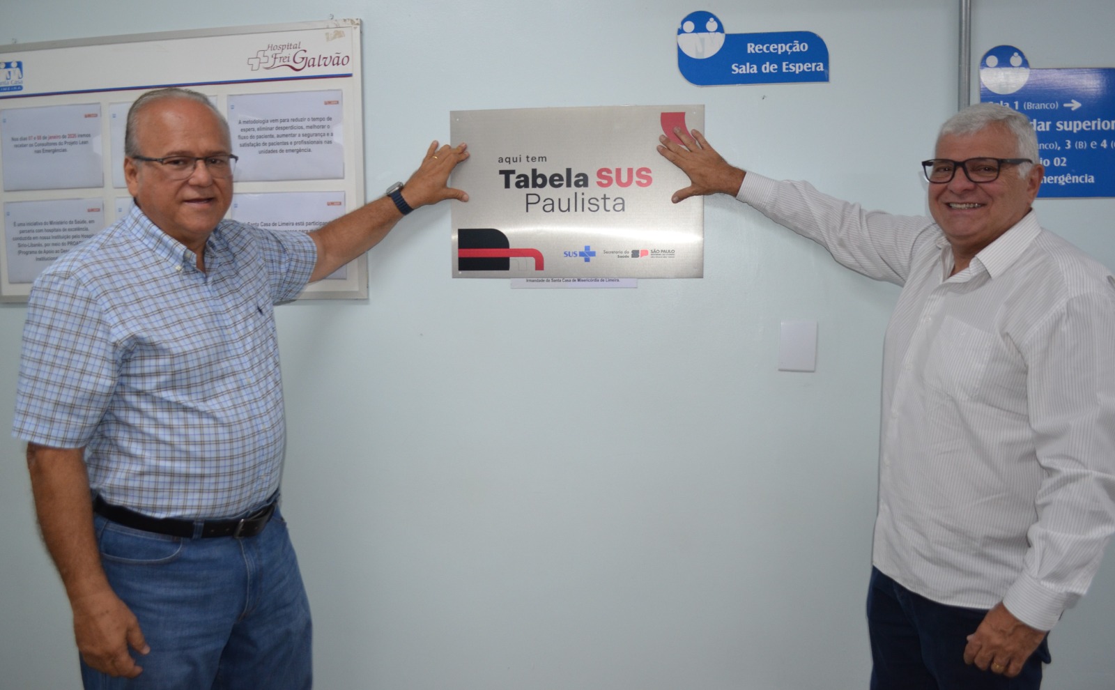 Santa Casa de Limeira recebe placas de identificação do programa Tabela SUS Paulista