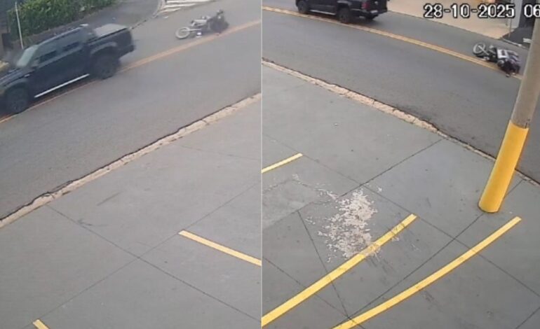 Casal de motociclistas fica ferido após ser atingido por caminhonete que fugiu do local em Limeira