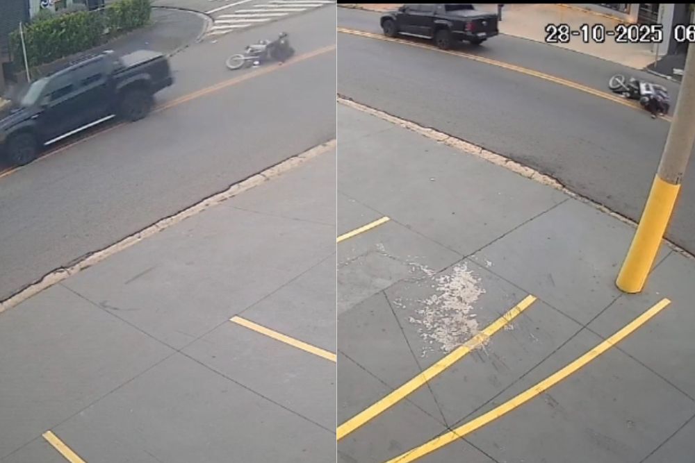 Casal de motociclistas fica ferido após ser atingido por caminhonete que fugiu do local em Limeira
