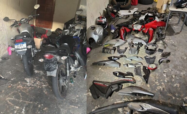 PM apreende duas motocicletas com placas adulteradas e diversas peças em Limeira