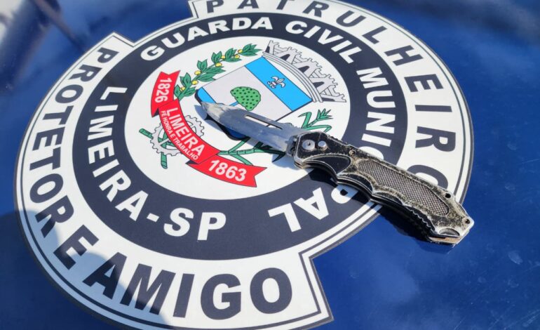 Homem é detido pela GCM por agressão e ameaça com faca em Limeira
