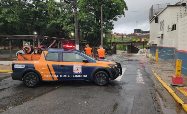Defesa Civil emite alerta para risco de tempestades em Limeira