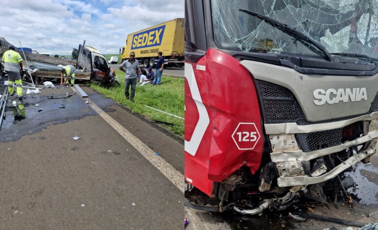 Acidente com quatro veículos bloqueia trecho da SP-127 e causa congestionamento em Piracicaba