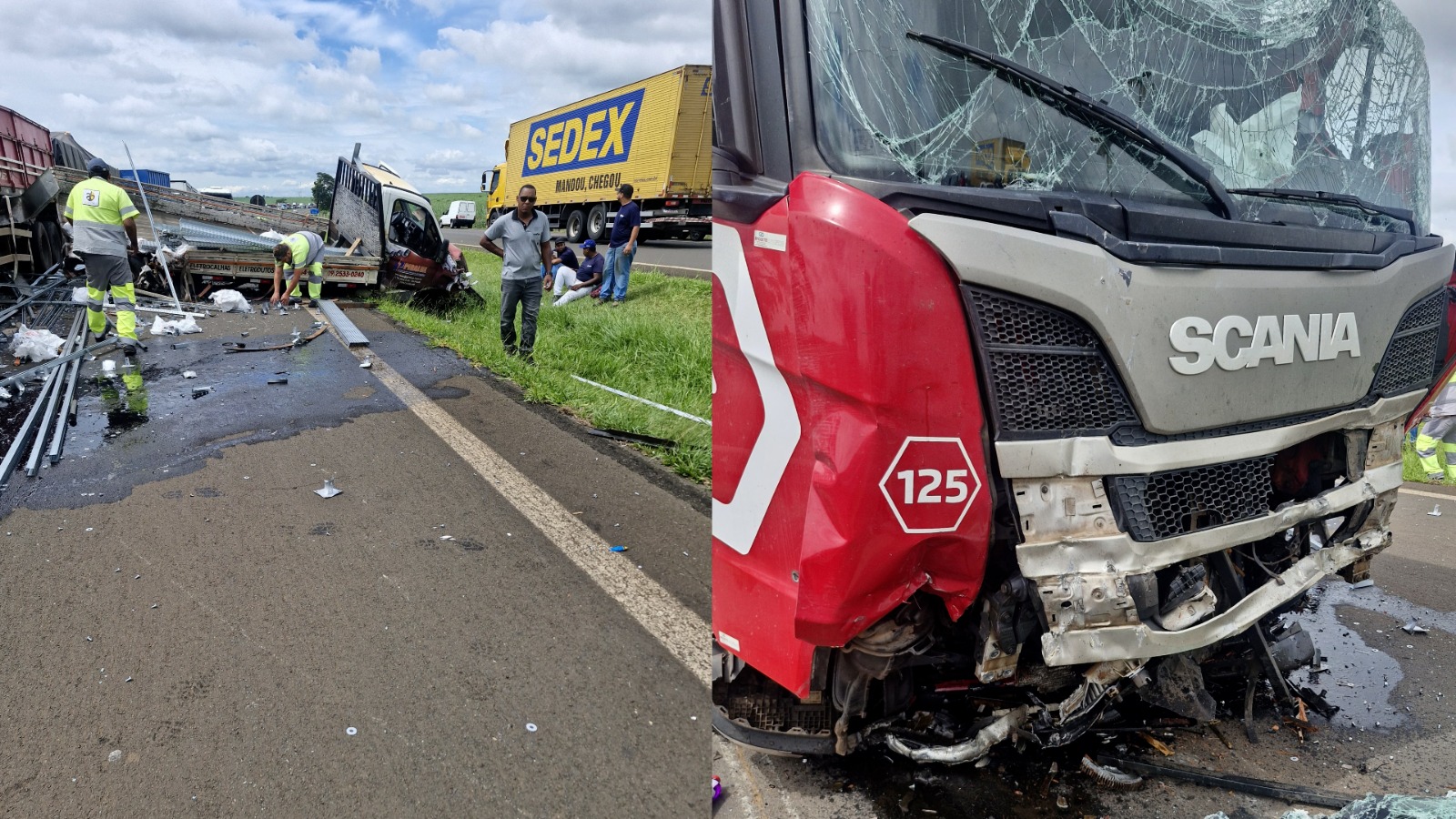Acidente com quatro veículos bloqueia trecho da SP-127 e causa congestionamento em Piracicaba