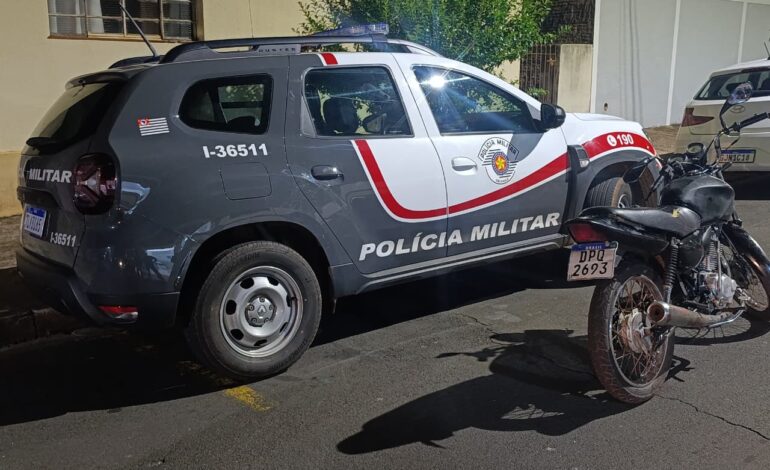 Motocicleta adulterada é apreendida durante patrulhamento no Centro de Cordeirópolis