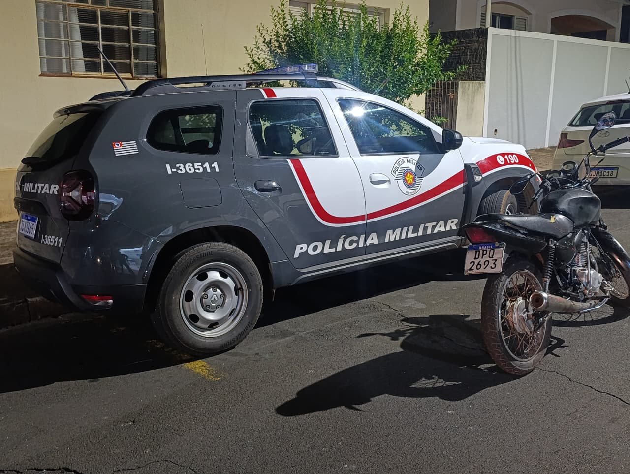 Motocicleta adulterada é apreendida durante patrulhamento no Centro de Cordeirópolis