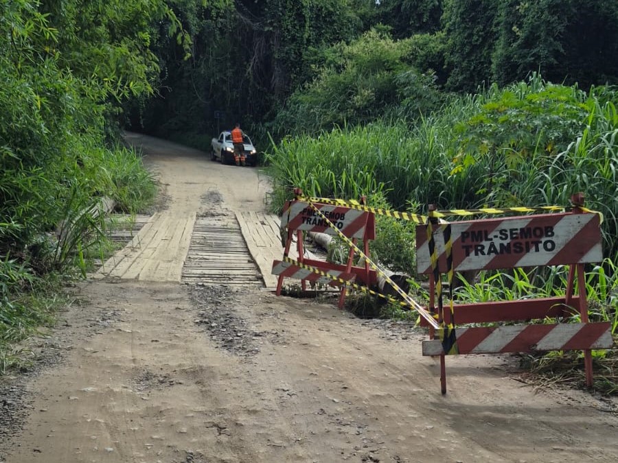 Ponte na estrada rural LIM-340 é interditada após desmoronamento