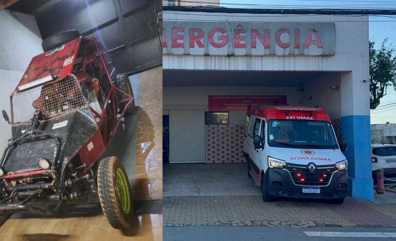 Menino de 11 anos fica gravemente ferido após acidente com carro ‘gaiola’, na zona rural de Limeira