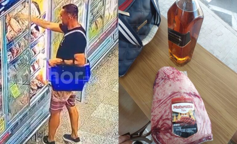 Câmeras flagram homem furtando picanha e uísque em mercado de Limeira